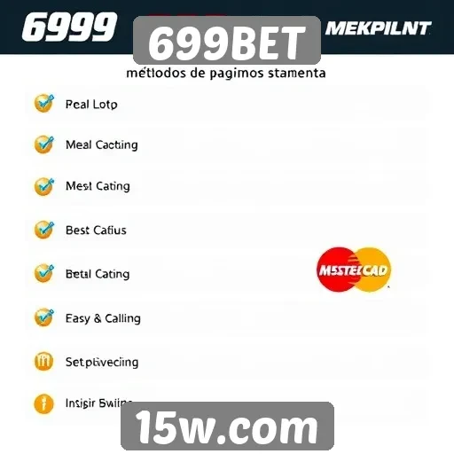 Métodos de pagamento disponíveis no 699BET